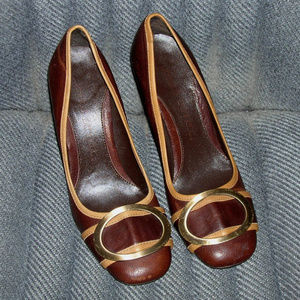 Vintage Jessica Bennett Leather Buckle Pumps Shoes